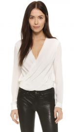 L\'AGENCE Gia Snap Back Blouse at Shopbop